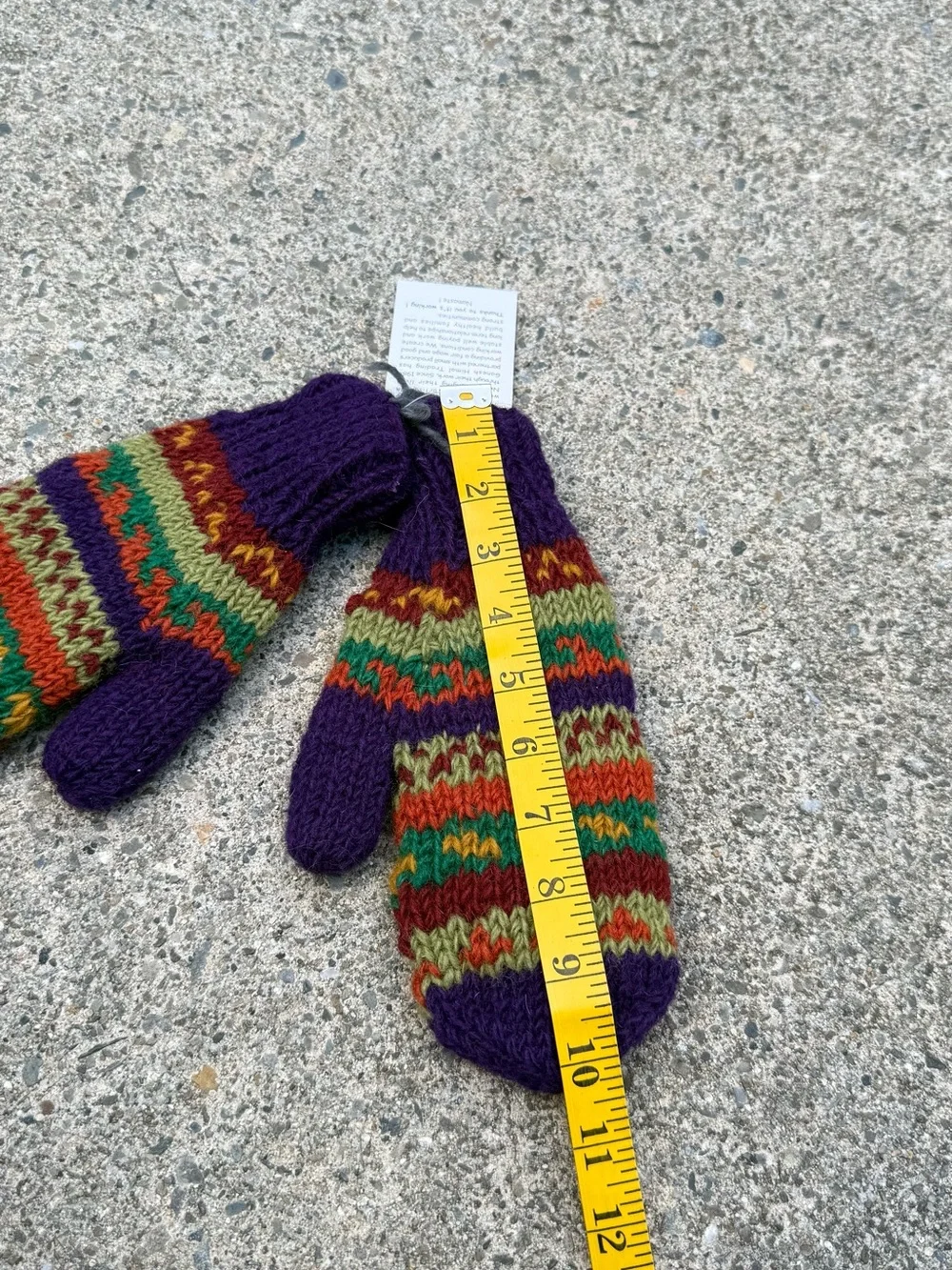 Ganesh Himal Hand-Knit 100% Wool Fair Isle Mittens NWT Cozy Winter Gloves